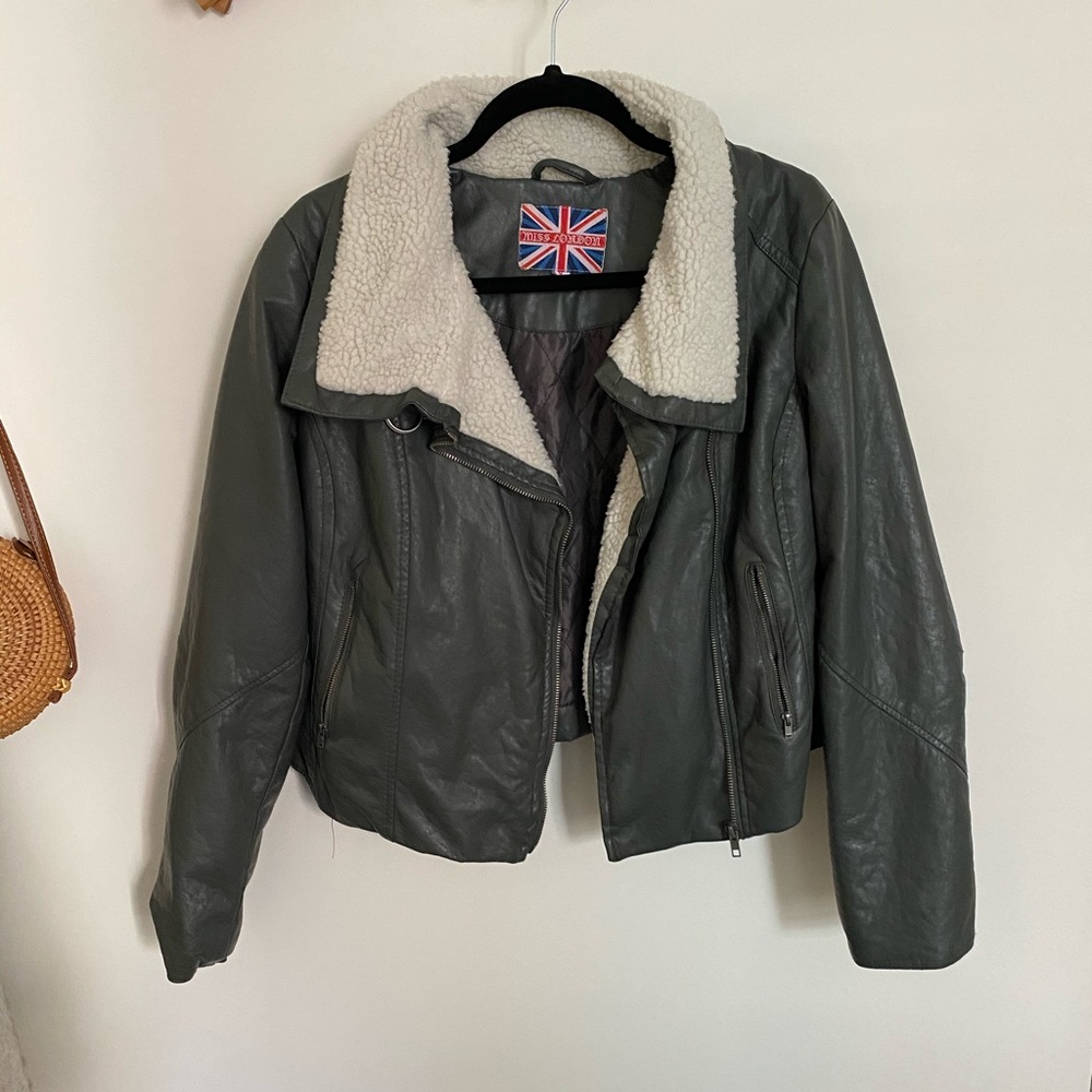 FAUX LEATHER MOTO JACKET